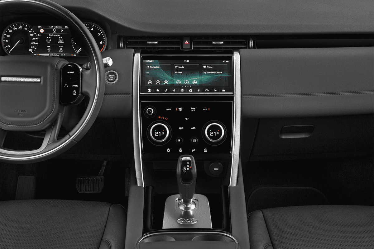 Mittelkonsole eines Land Rover Discovery Sport Plug-in-Hybrid