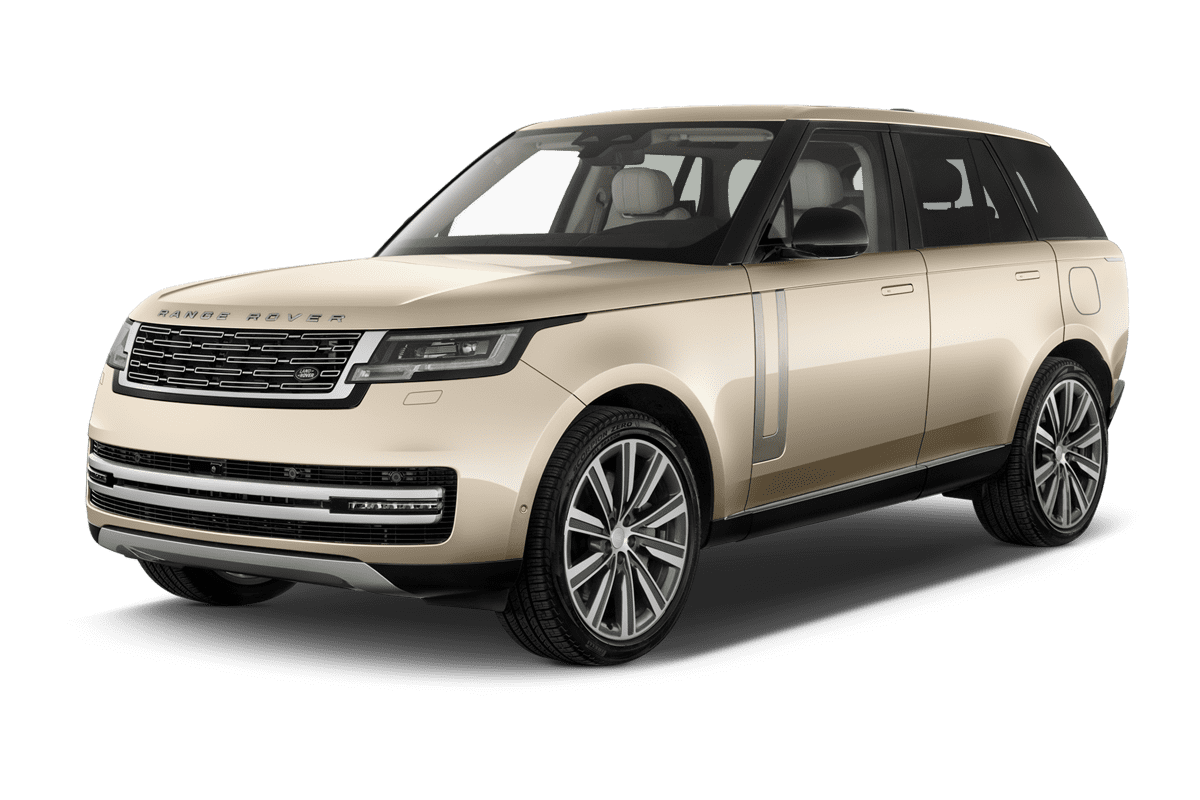 Schräge Frontansicht eines Land Rover Range Rover Plug-in-Hybrid , freigestellt