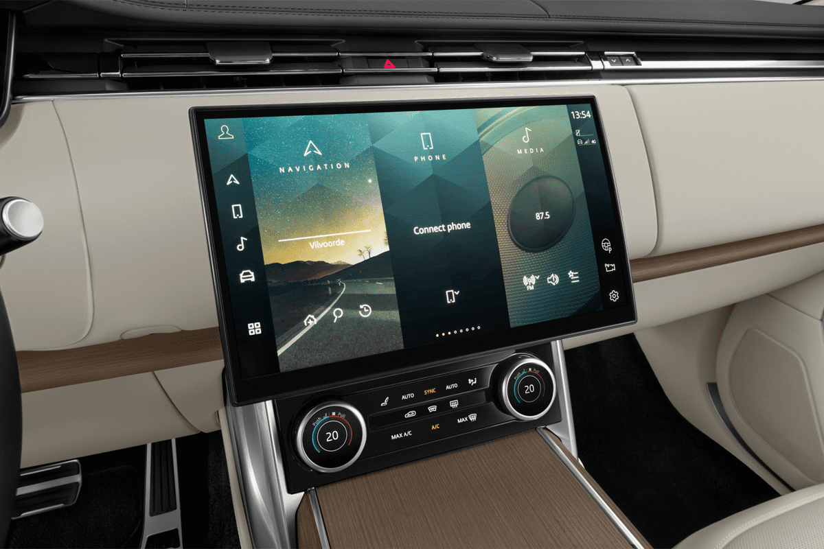 Mittelkonsole eines Land Rover Range Rover Plug-in-Hybrid 