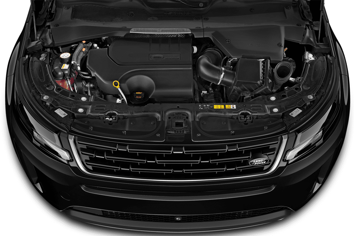 Motorraum eines Land Rover Range Rover Evoque Plug-In-Hybrid