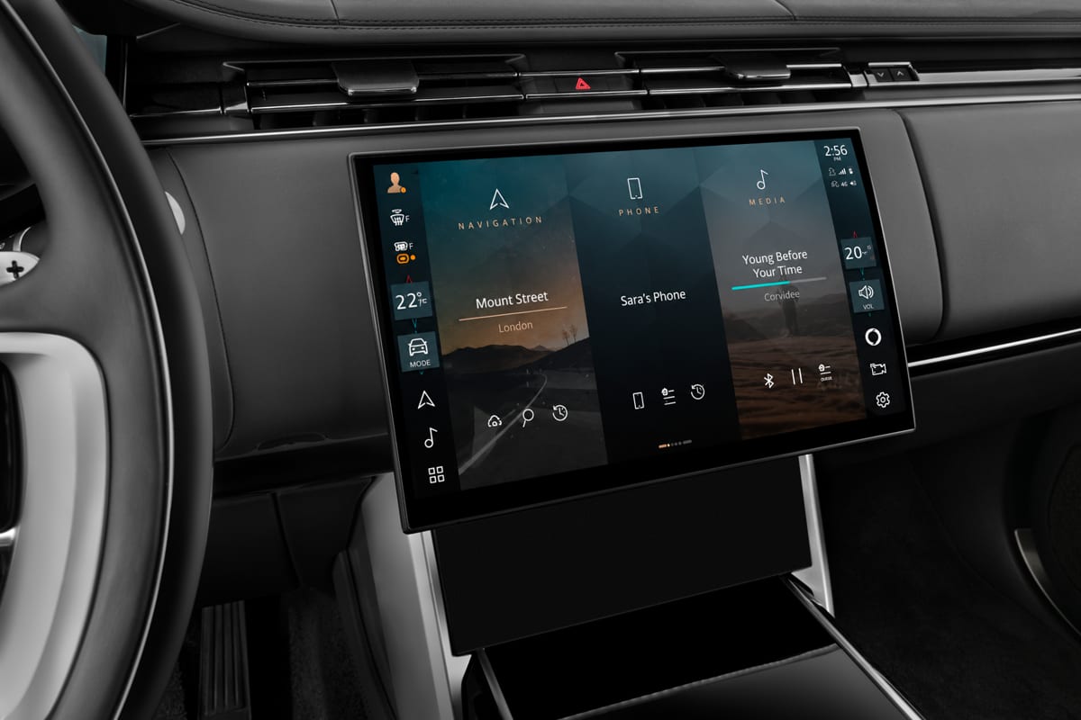 Mittelkonsole eines Land Rover Range Rover Plug-in-Hybrid