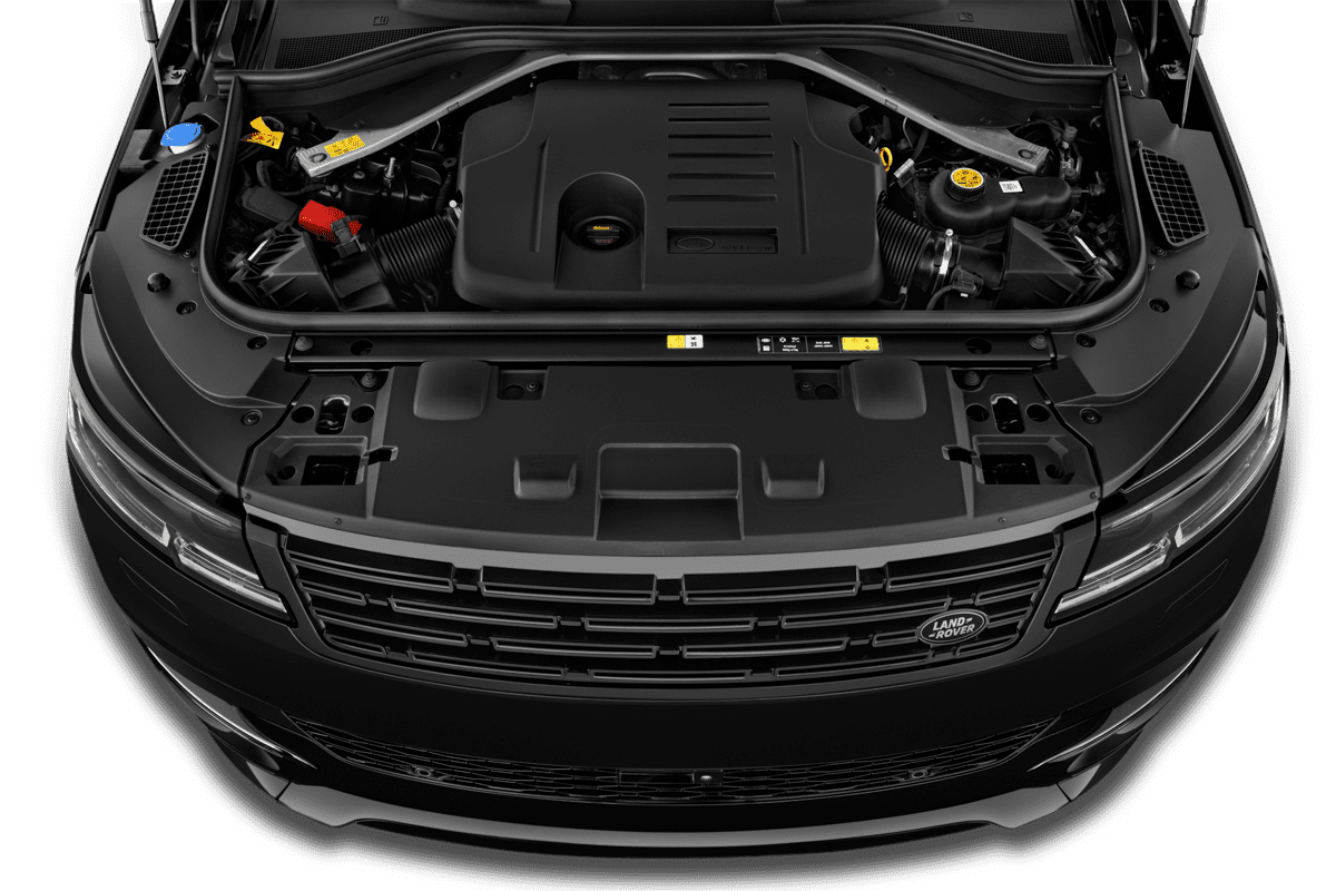 Motorraum eines Land Rover Range Rover Sport Plug-in-Hybrid 