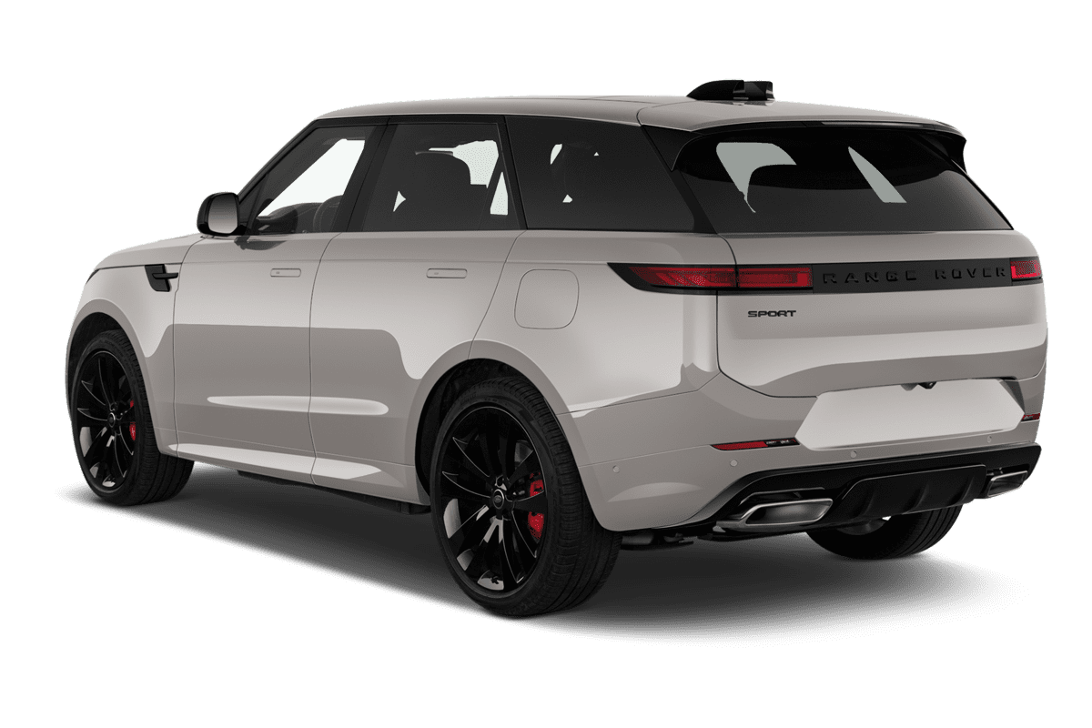 Schräge Heckansicht eines Land Rover Range Rover Sport Plug-in-Hybrid , freigestellt (KI-generiert)