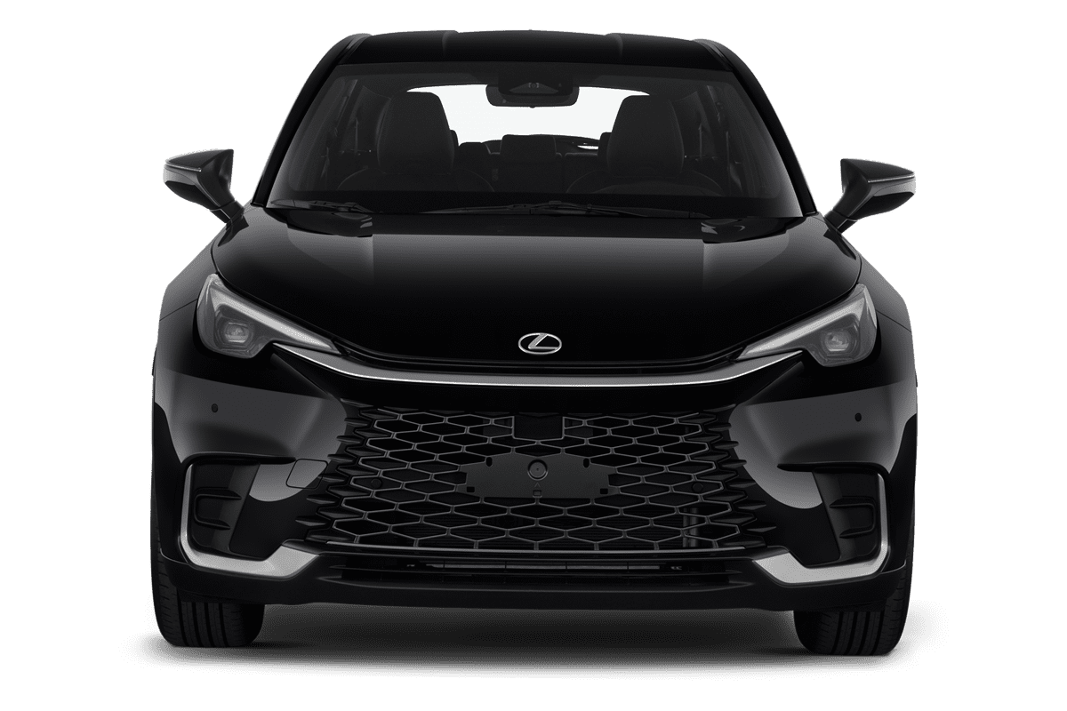 Frontansicht eines Lexus LBX Hybrid, freigestellt