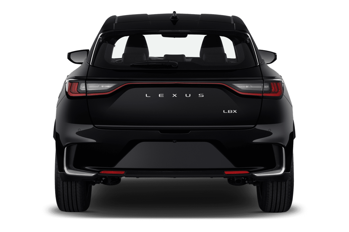 Heckansicht eines Lexus LBX Hybrid