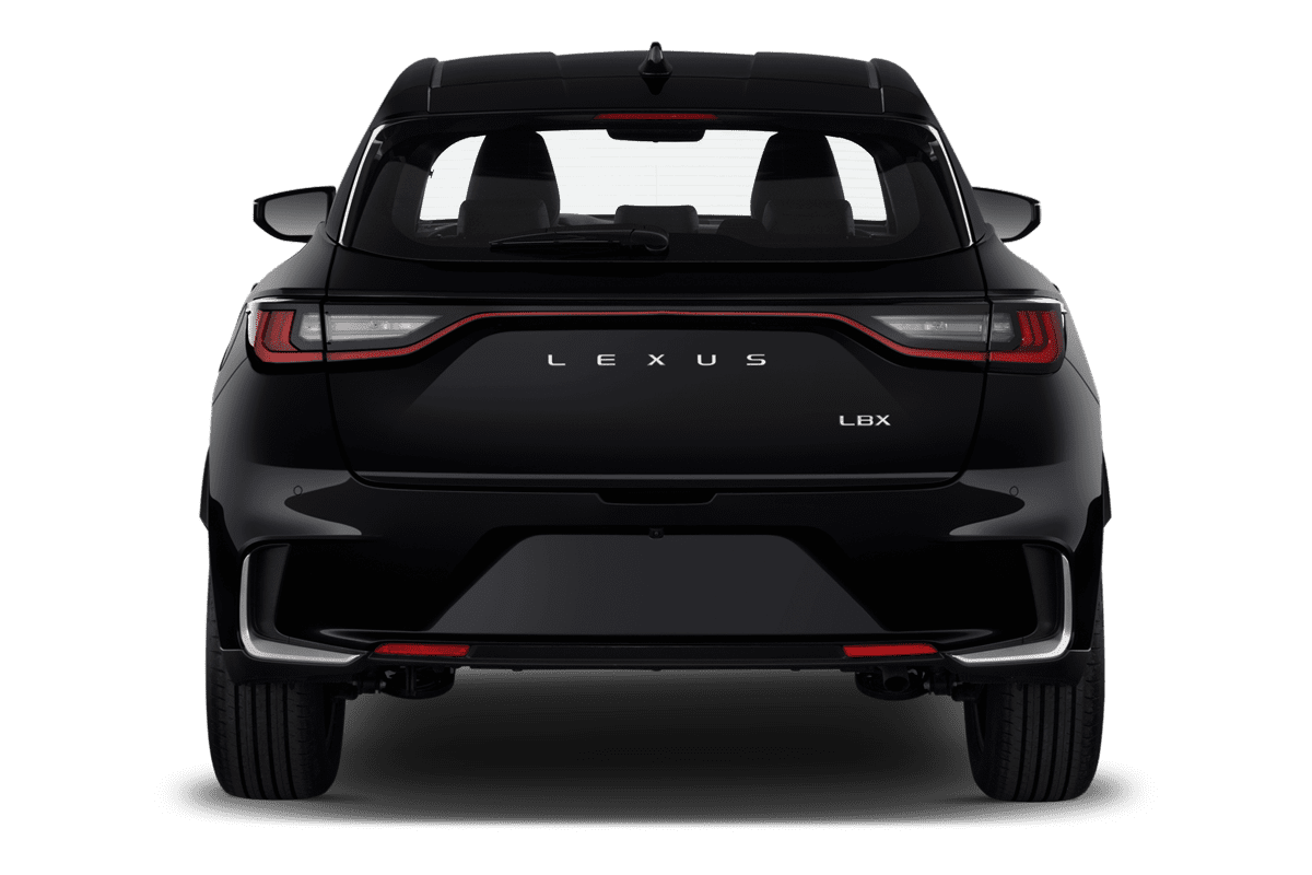 Heckansicht eines Lexus LBX Hybrid (KI-generiert)