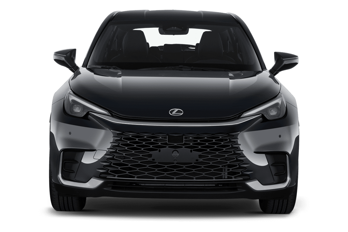 Frontansicht eines Lexus LBX Hybrid, freigestellt