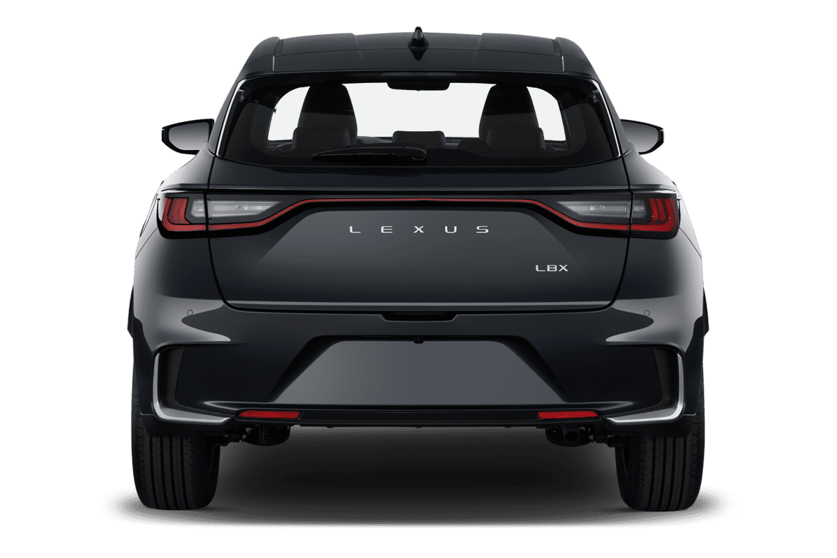 Heckansicht eines Lexus LBX Hybrid