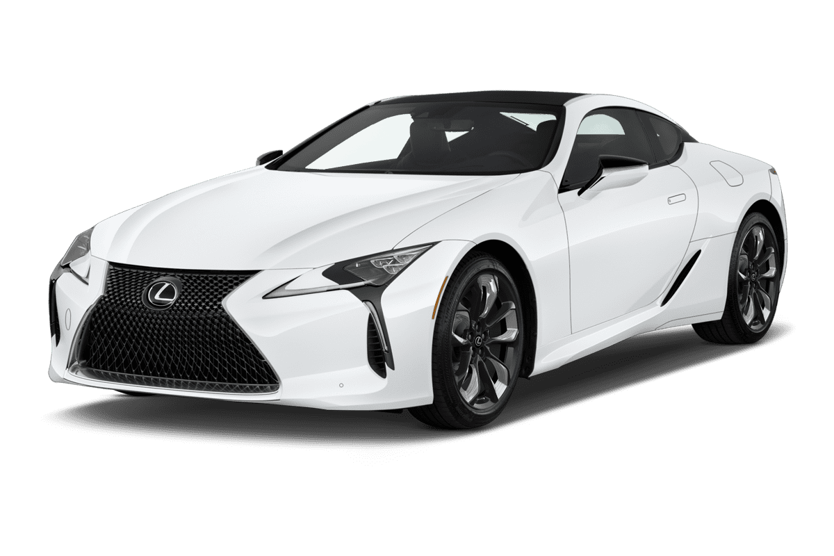 Schräge Frontansicht eines Lexus LC, freigestellt