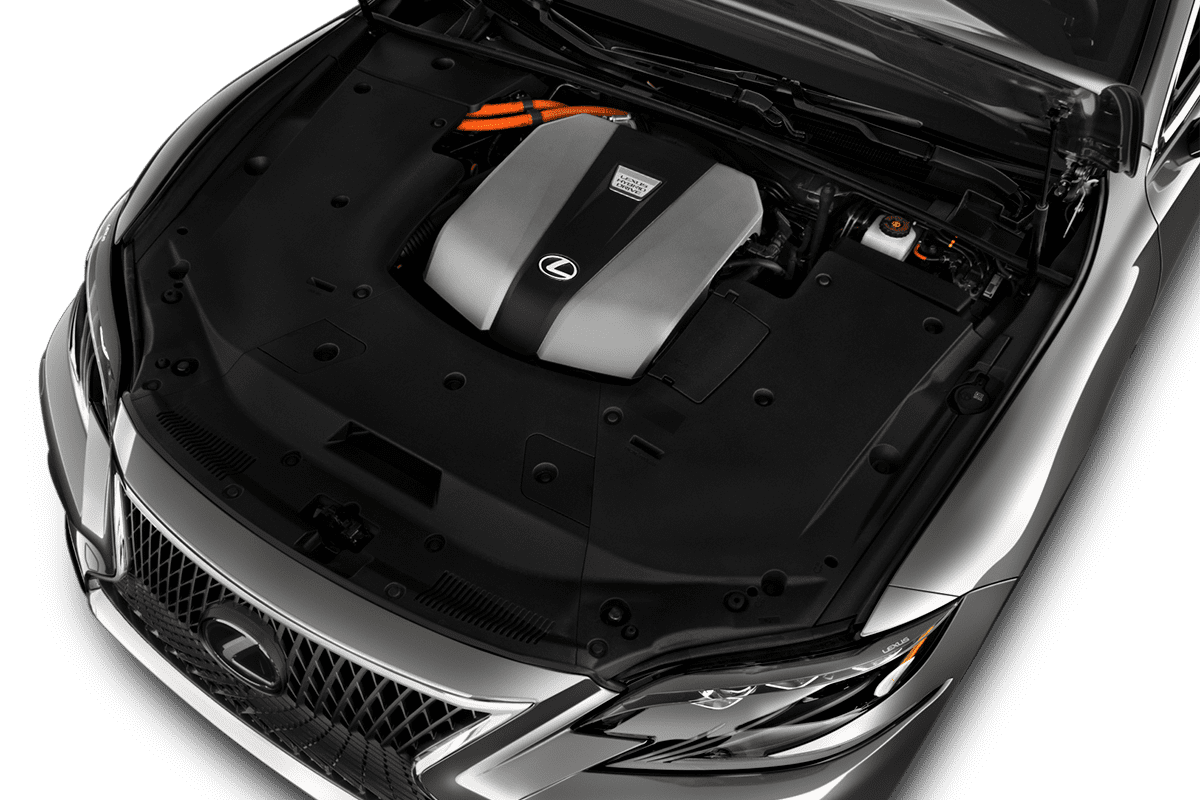 Motorraum eines Lexus LS Hybrid