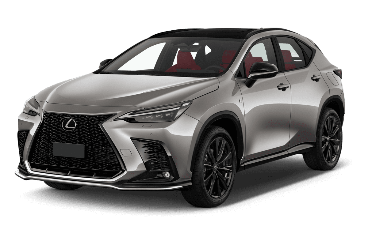 Schräge Frontansicht eines Lexus NX Plug-In-Hybrid, freigestellt