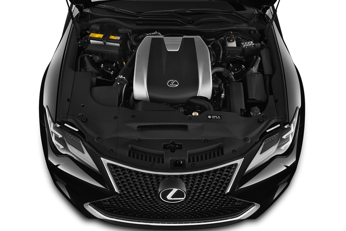 Motorraum eines Lexus RC Hybrid
