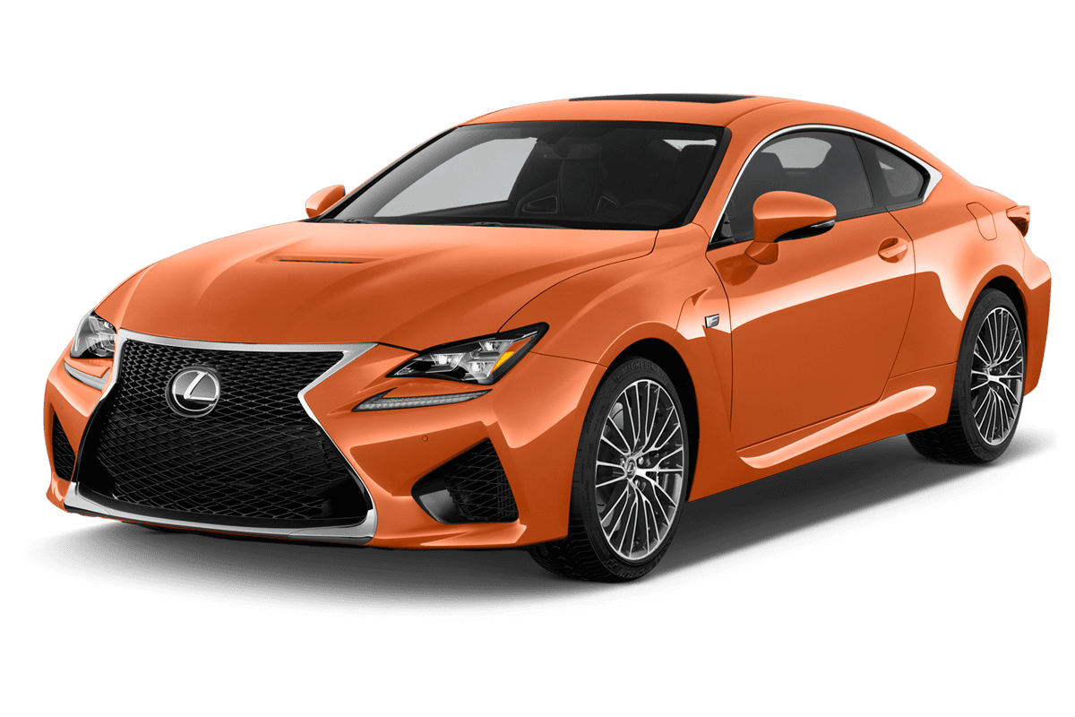Schräge Frontansicht eines Lexus RC, freigestellt