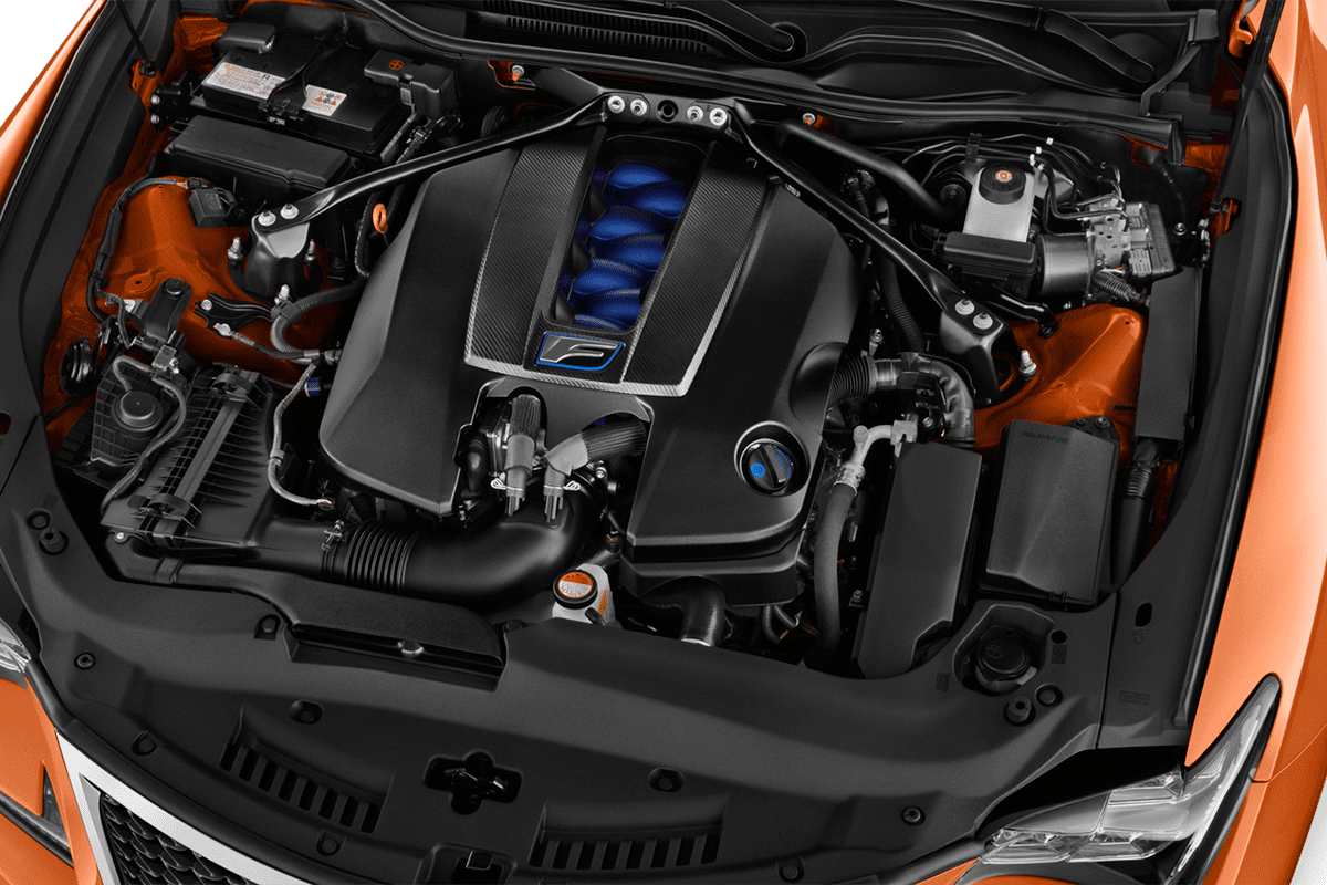 Motorraum eines Lexus RC