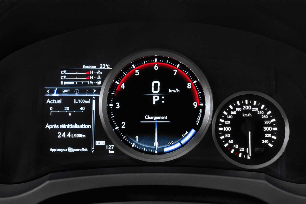 Kombiinstrument eines Lexus RC