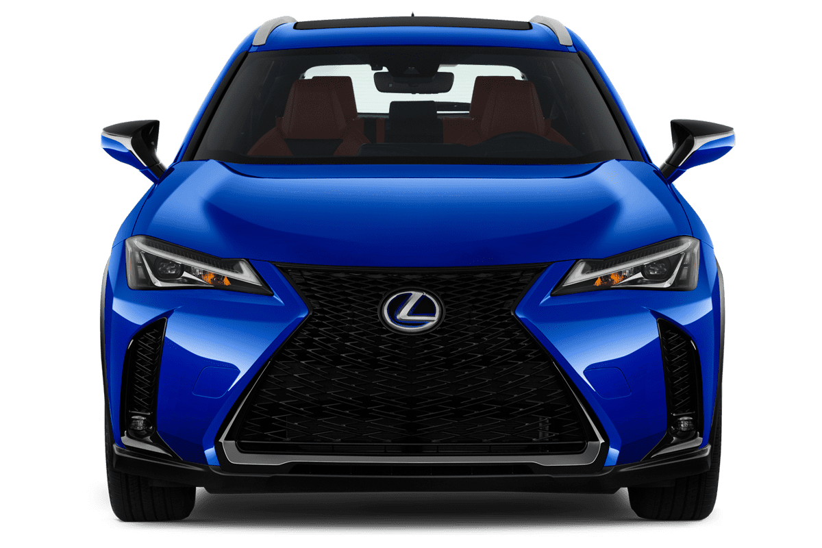 Frontansicht eines Lexus UX Elektro, freigestellt