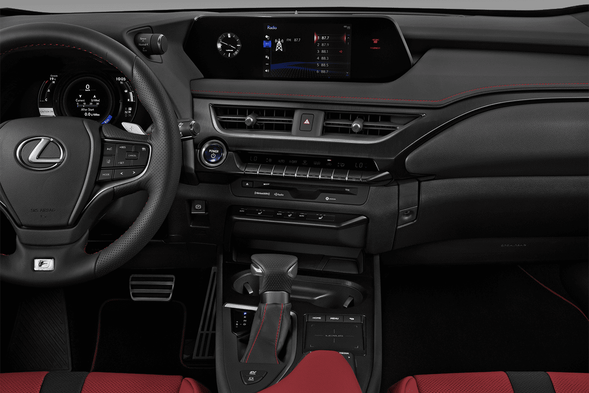 Mittelkonsole eines Lexus UX Elektro