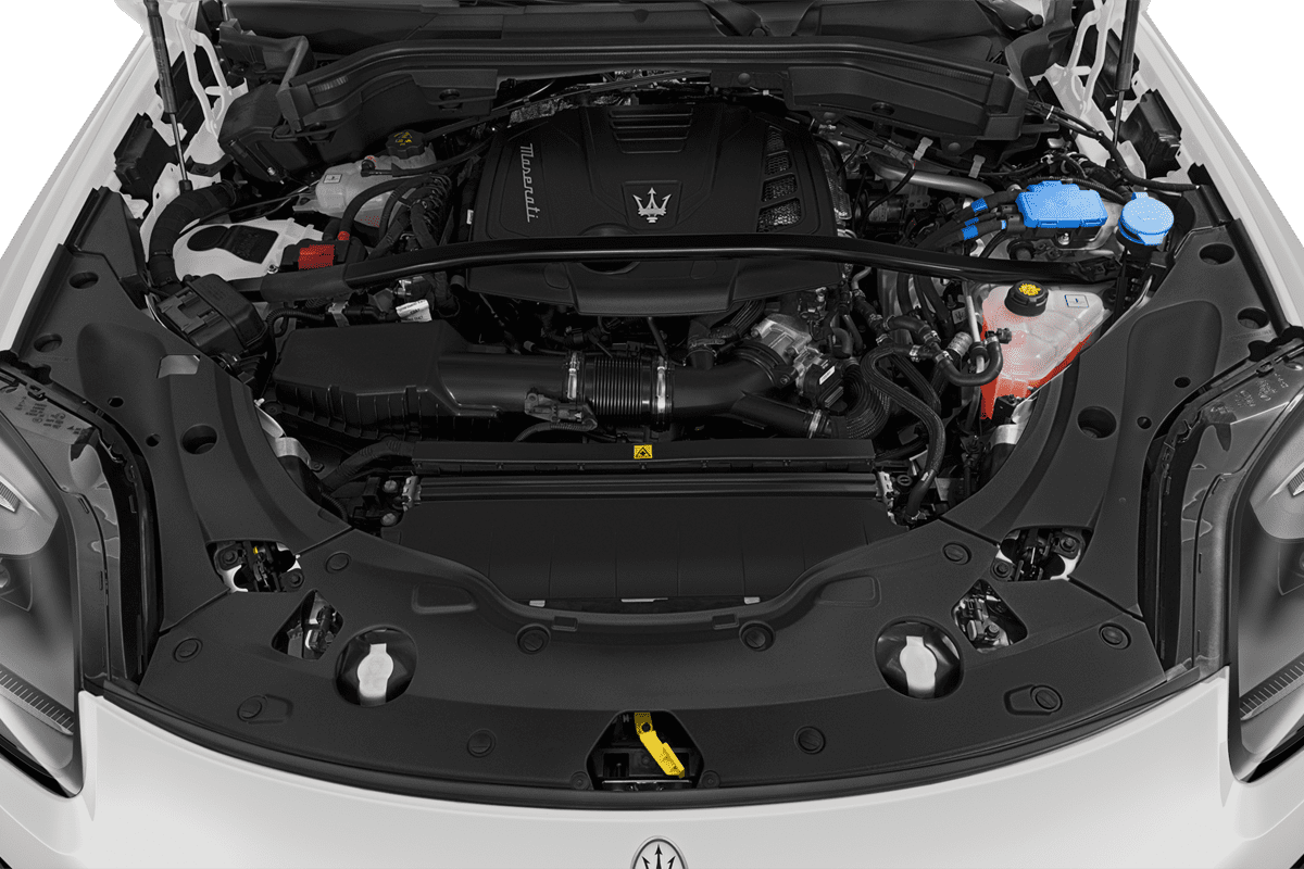 Motorraum eines Maserati Grecale