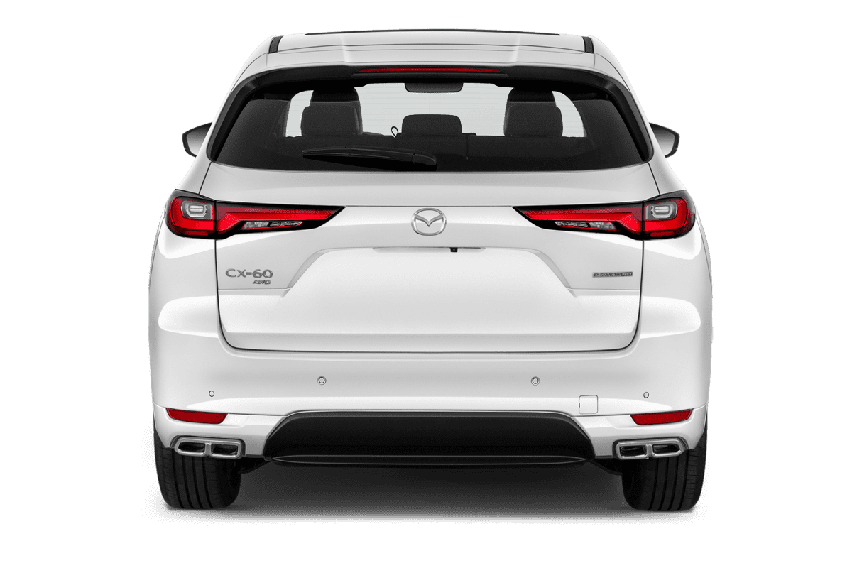 Heckansicht eines Mazda CX-60 Plug-in Hybrid 