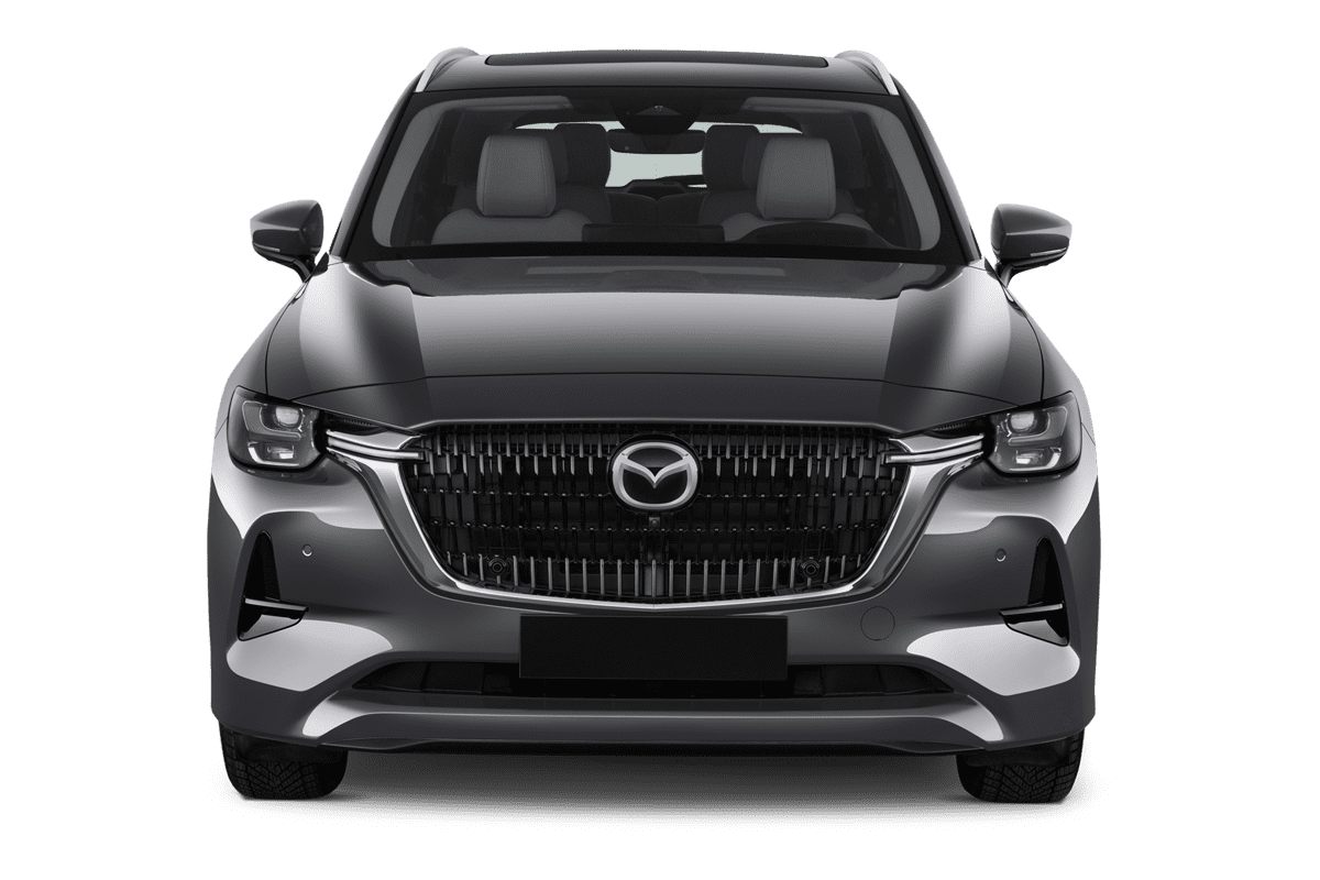 Frontansicht eines Mazda CX-80 Plug-in-Hybrid , freigestellt