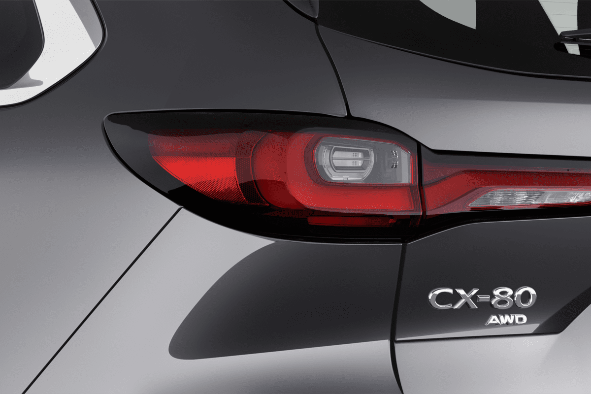 Heckleuchten eines Mazda CX-80 Plug-in-Hybrid 