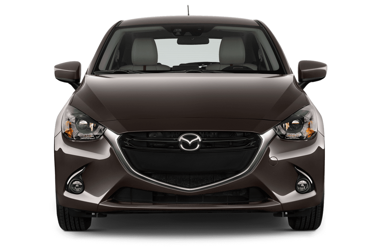Frontansicht eines Mazda 2 Homura, freigestellt