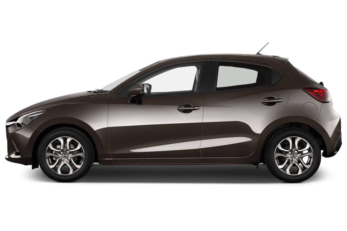 Seitenansicht eines Mazda 2 Homura