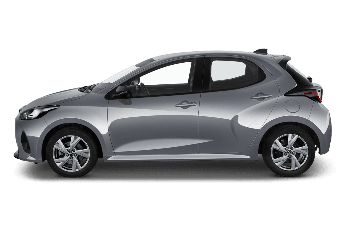 Seitenansicht eines Mazda 2 Hybrid