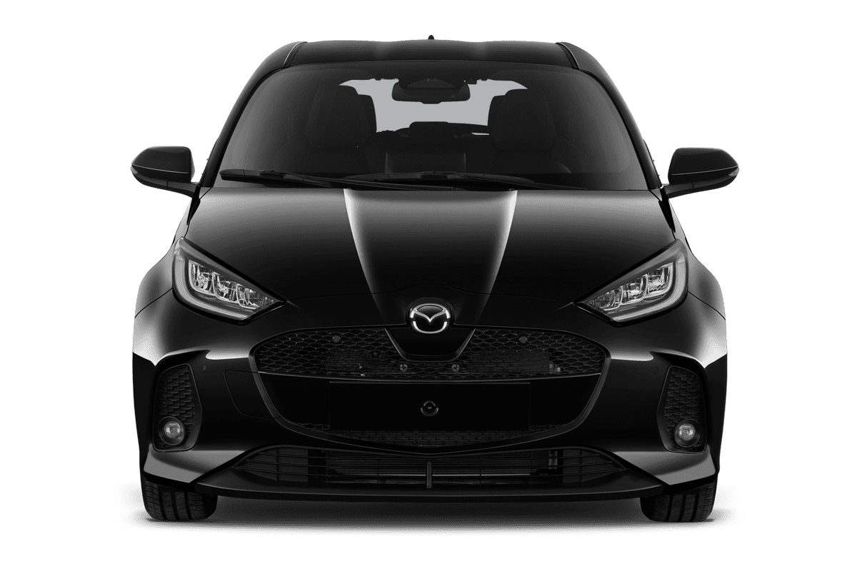 Frontansicht eines Mazda 2 Hybrid, freigestellt