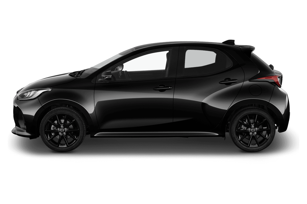 Seitenansicht eines Mazda 2 Hybrid