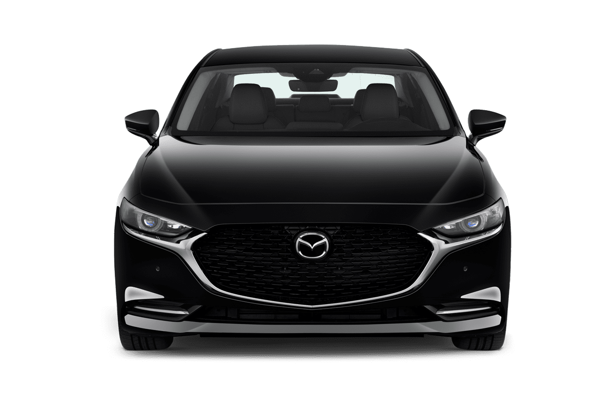 Frontansicht eines Mazda 3 Fastback, freigestellt