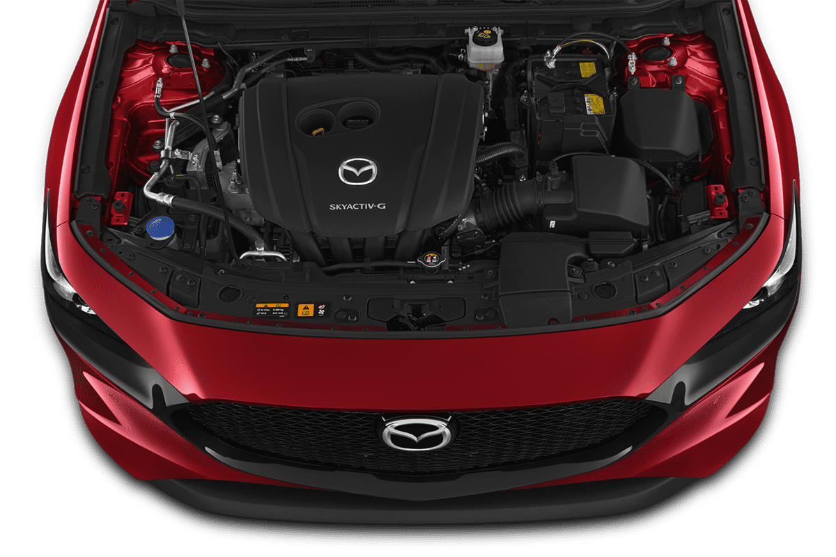 Motorraum eines Mazda 3 5-Türer