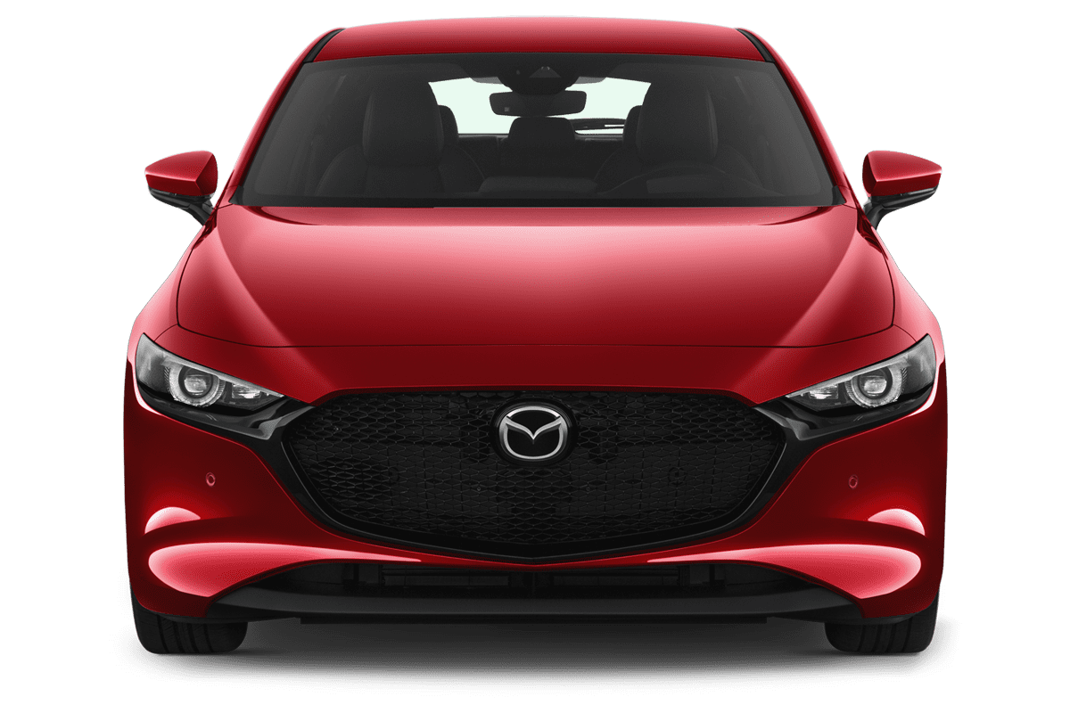 Frontansicht eines Mazda 3 5-Türer, freigestellt