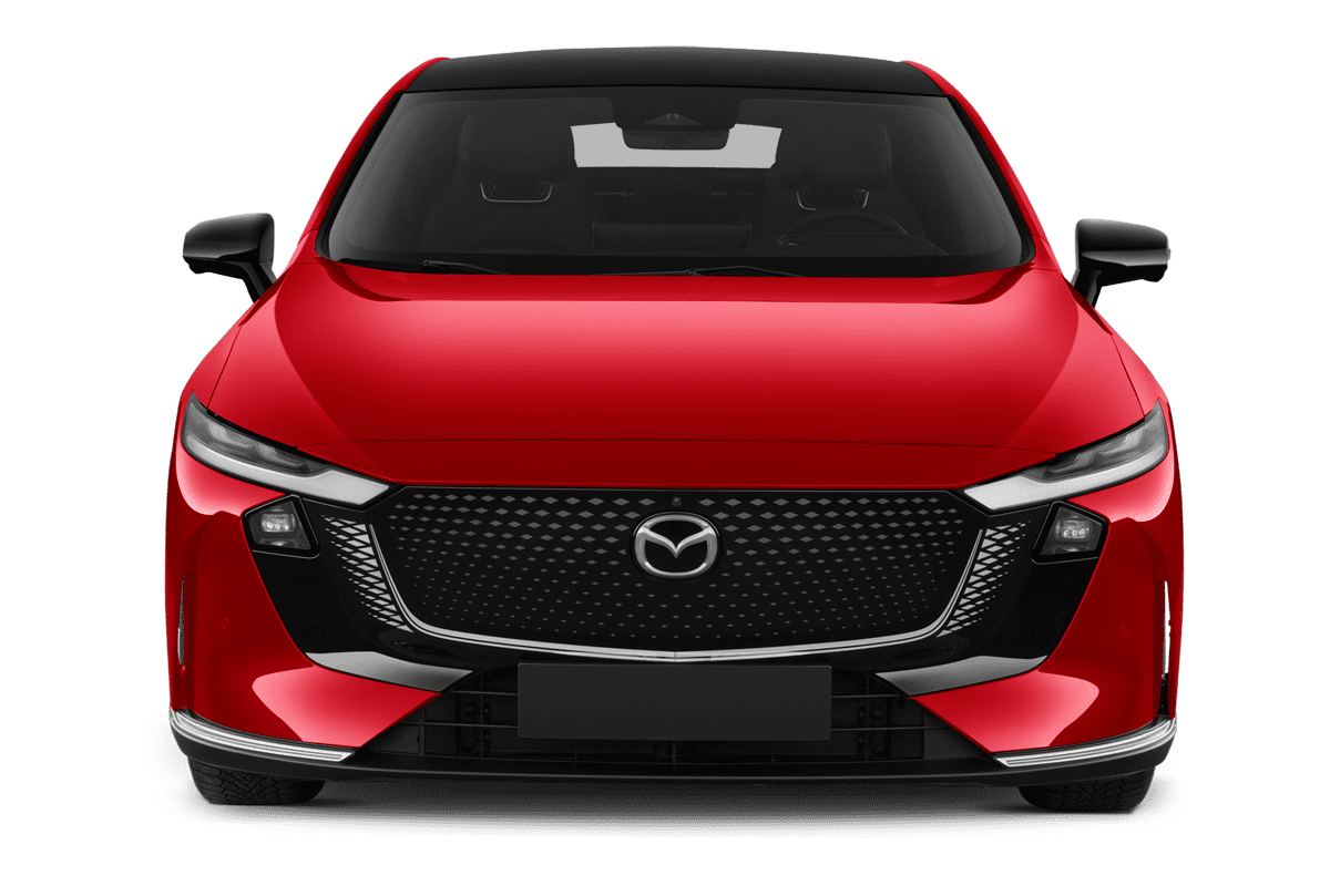 Frontansicht eines Mazda 6e, freigestellt (KI-generiert)