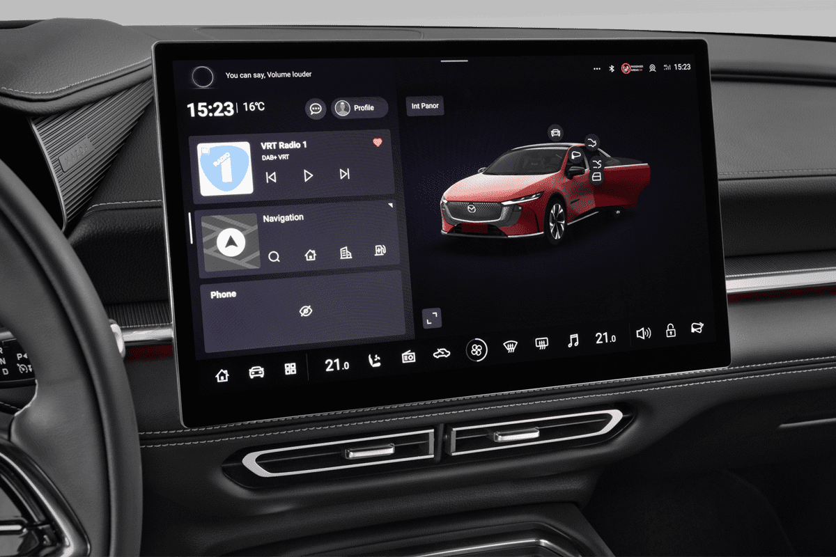 Mittelkonsole eines Mazda 6e