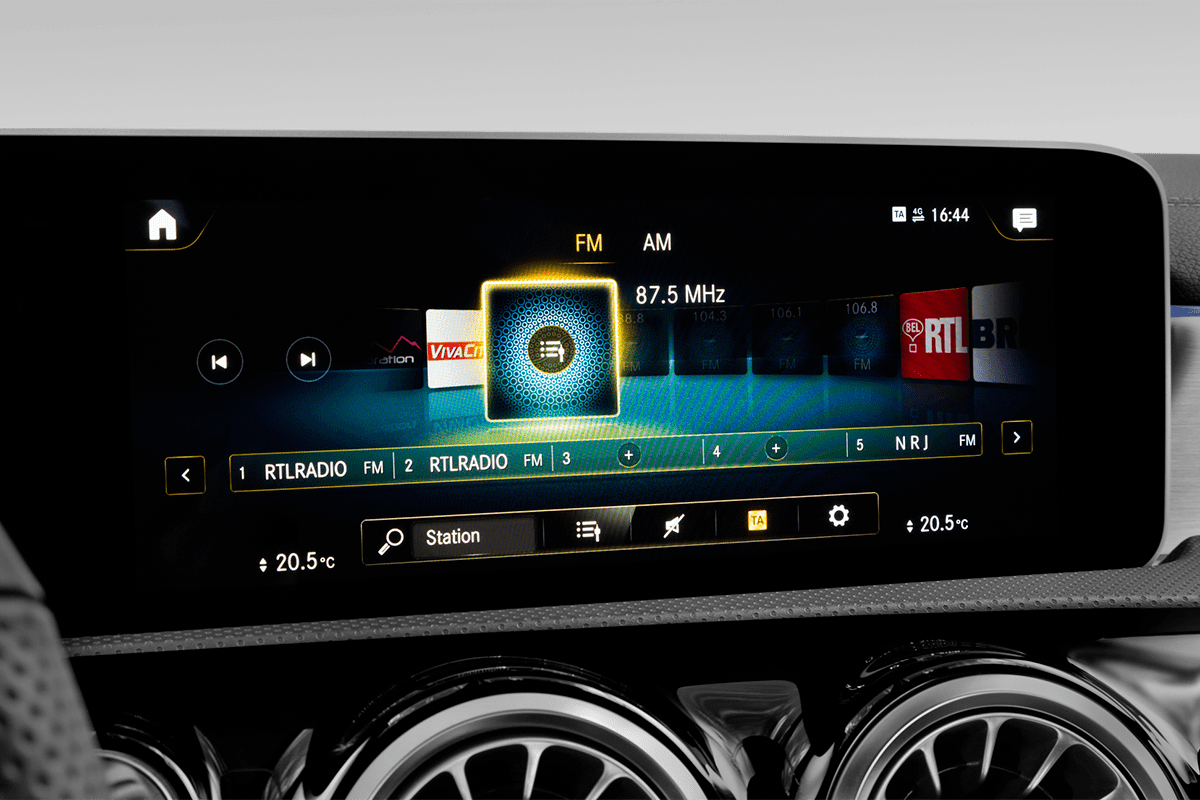 Audiosystem eines Mercedes A-Klasse Limousine Plug-in-Hybrid