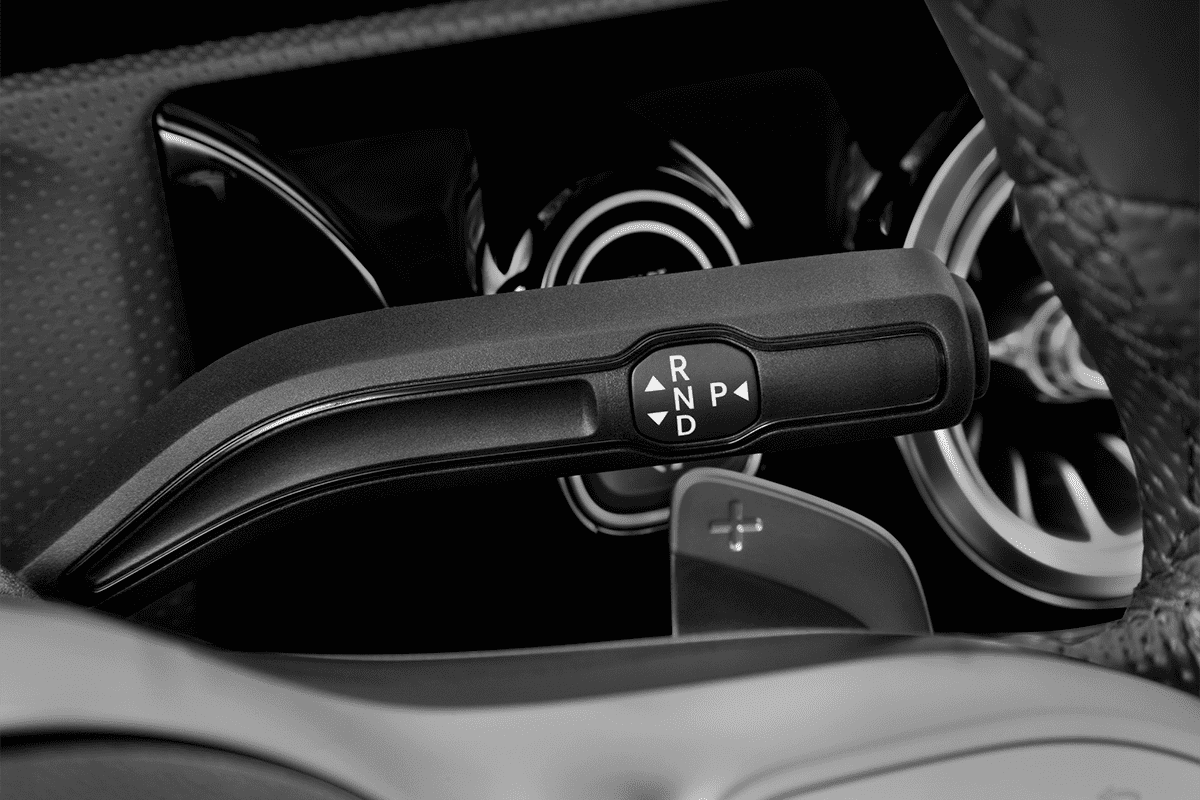 Schaltknüppel eines Mercedes A-Klasse Limousine Plug-in-Hybrid