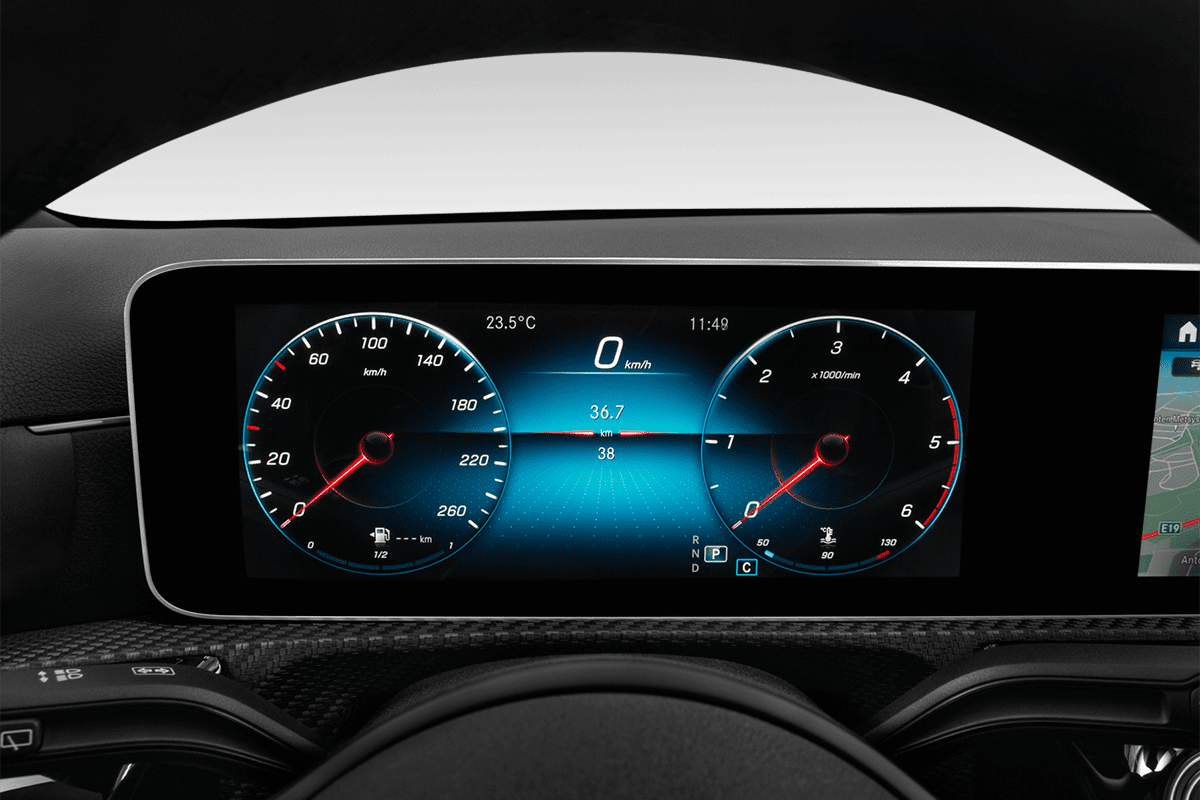 Kombiinstrument eines Mercedes A-Klasse Plug-in-Hybrid