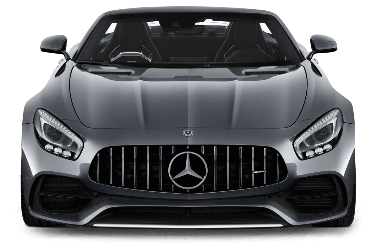 Frontansicht eines Mercedes AMG GT Roadster, freigestellt