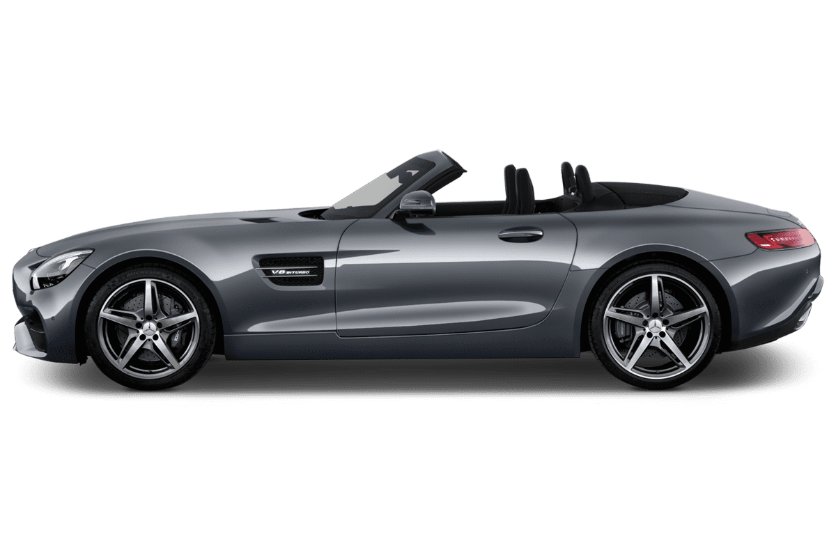 Seitenansicht eines Mercedes AMG GT Roadster