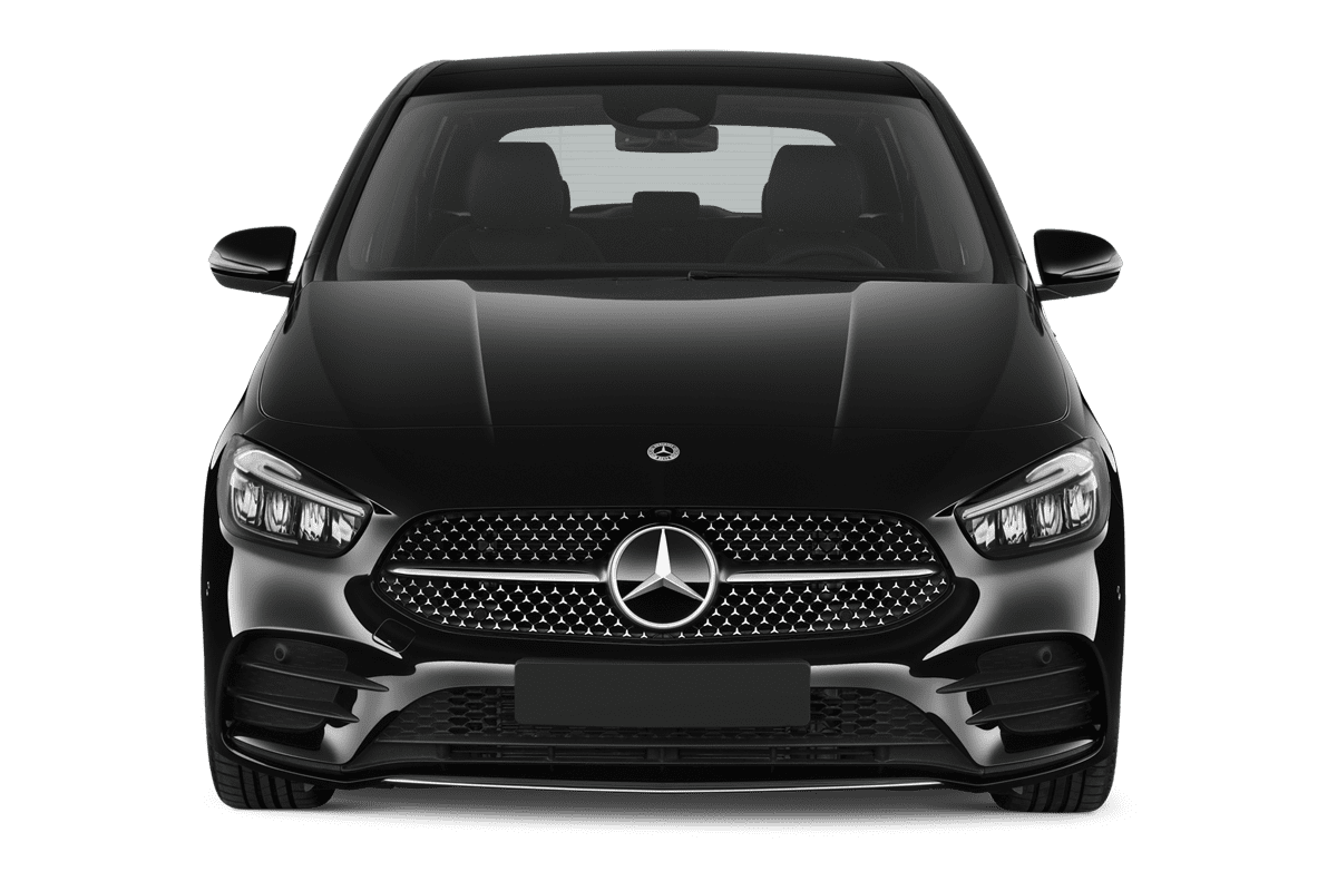 Frontansicht eines Mercedes B-Klasse Sports Tourer Plug-In-Hybrid, freigestellt