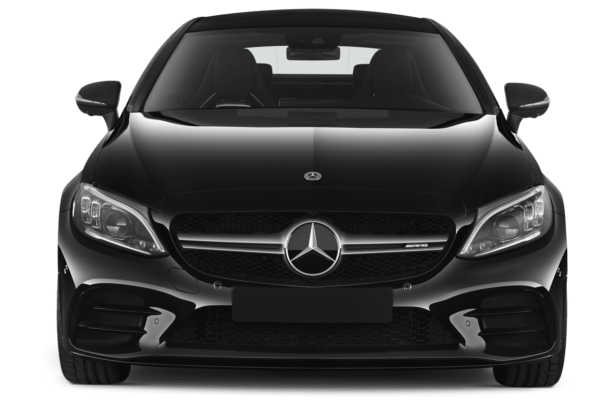 Frontansicht eines Mercedes C-Klasse Coupé, freigestellt