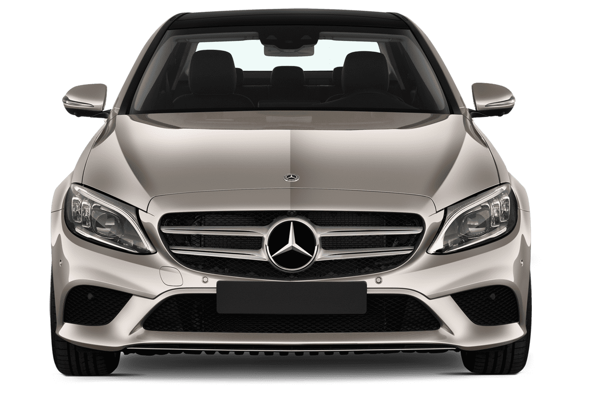Frontansicht eines Mercedes C-Klasse Limousine Plug-in-Hybrid , freigestellt