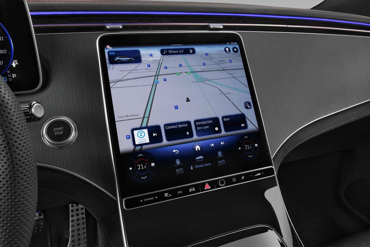 Mittelkonsole eines Mercedes EQE SUV