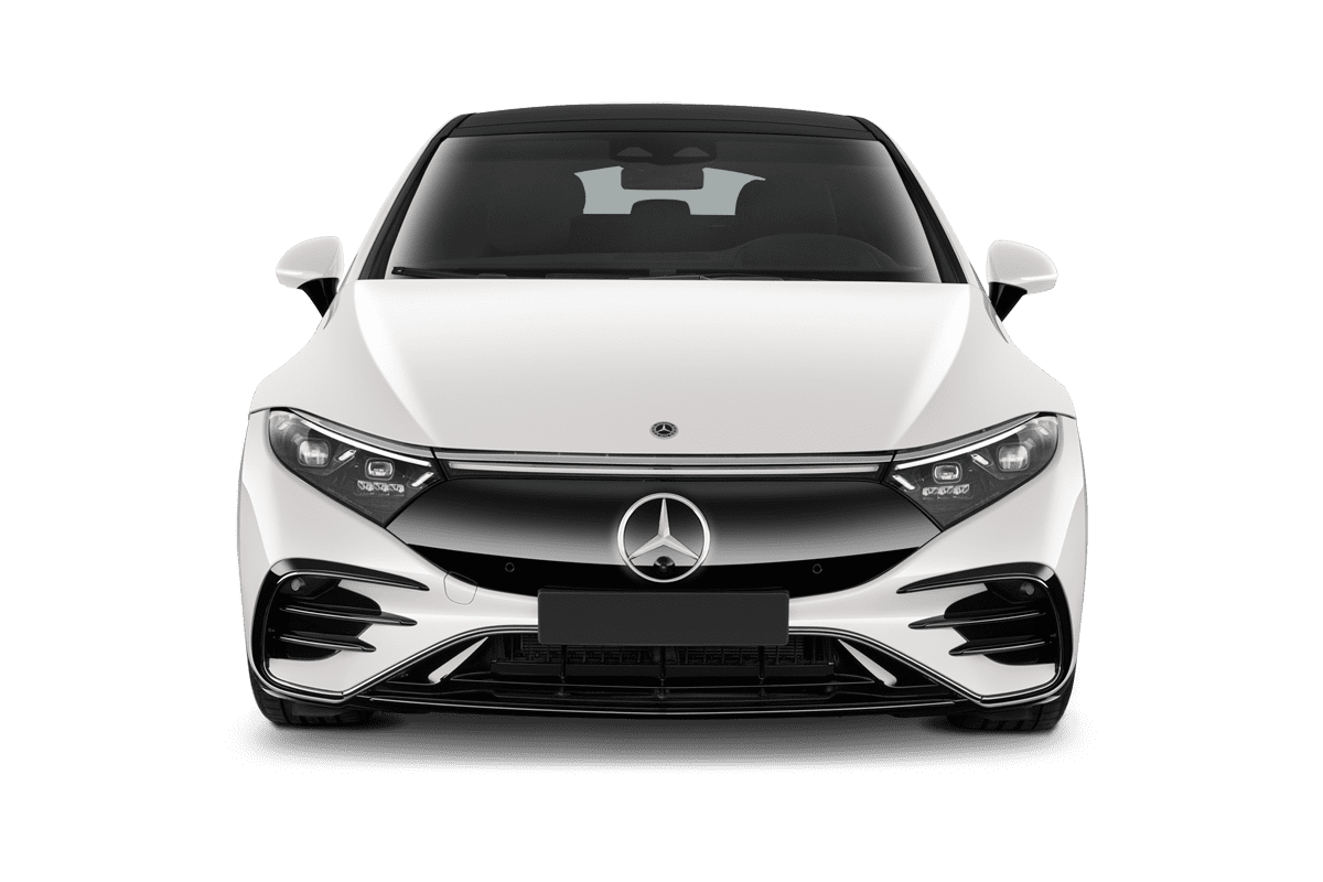 Frontansicht eines Mercedes EQS, freigestellt