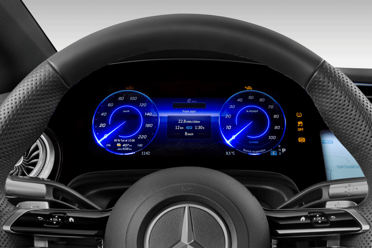 Kombiinstrument eines Mercedes EQS