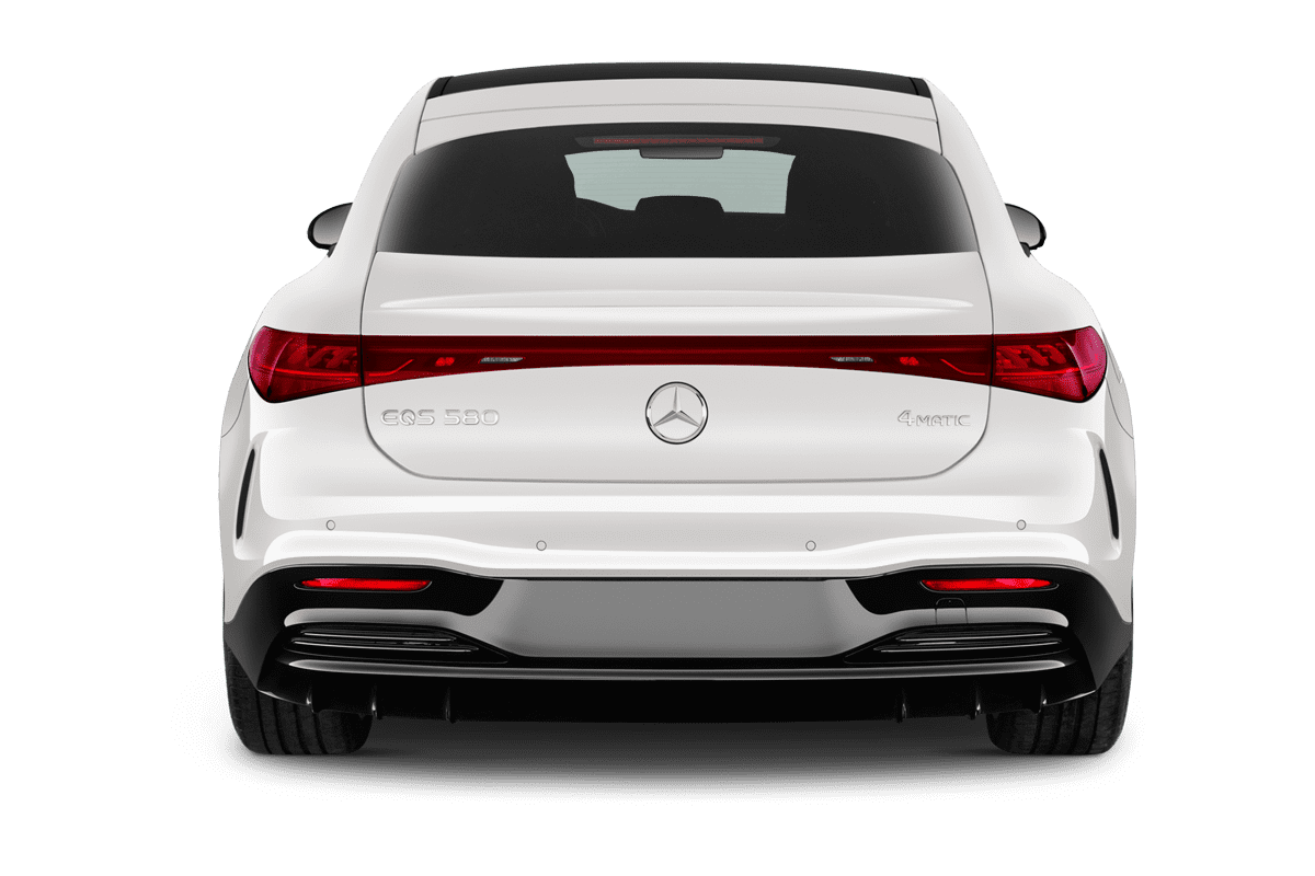 Heckansicht eines Mercedes EQS