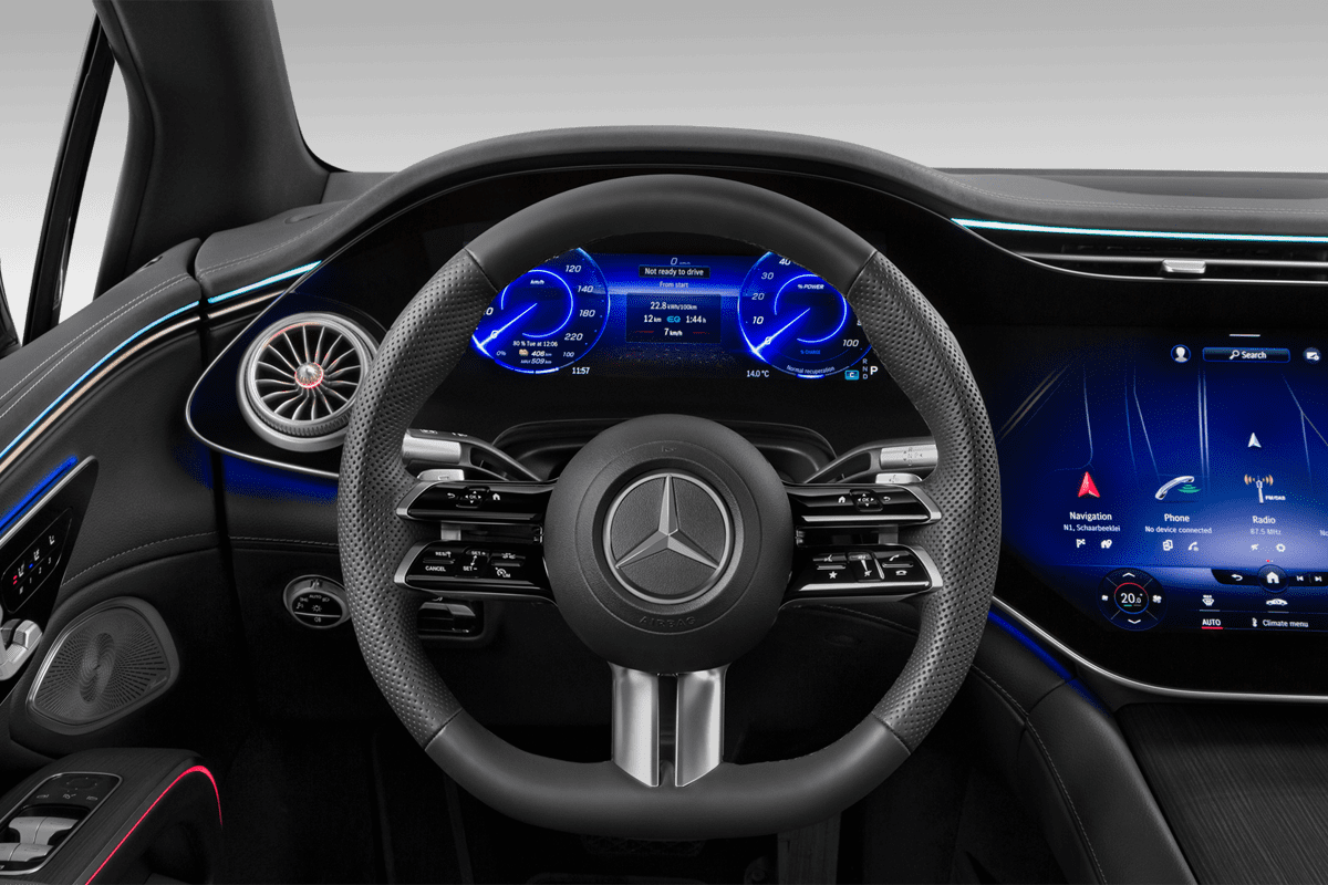 Lenkrad eines Mercedes EQS