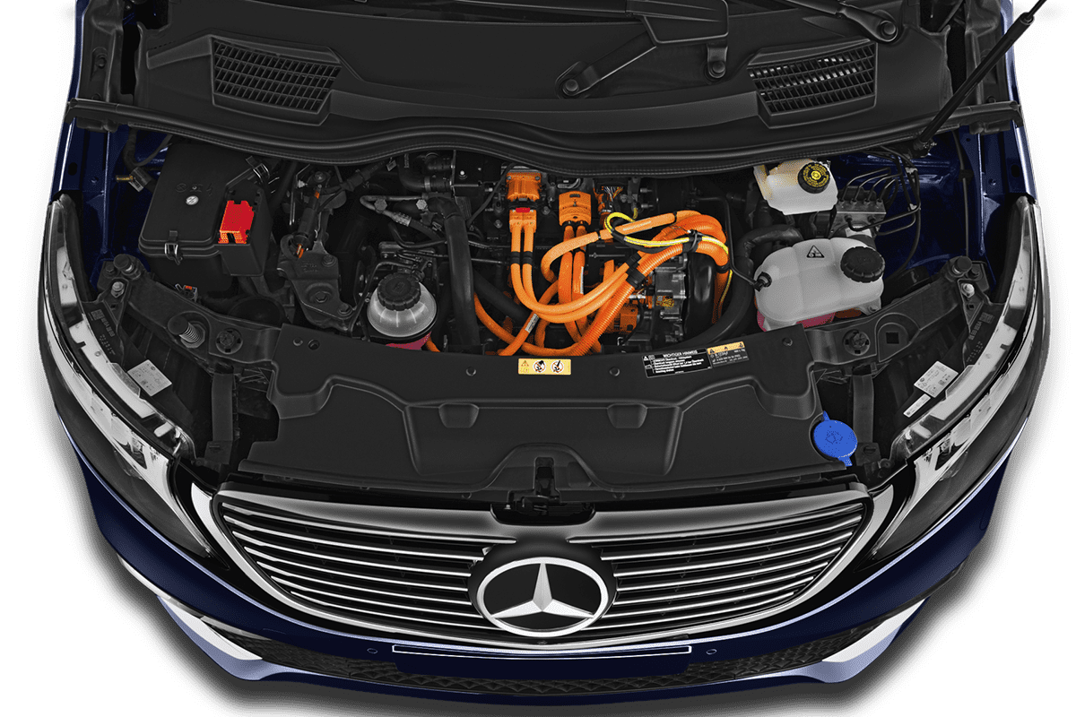 Motorraum eines Mercedes EQV