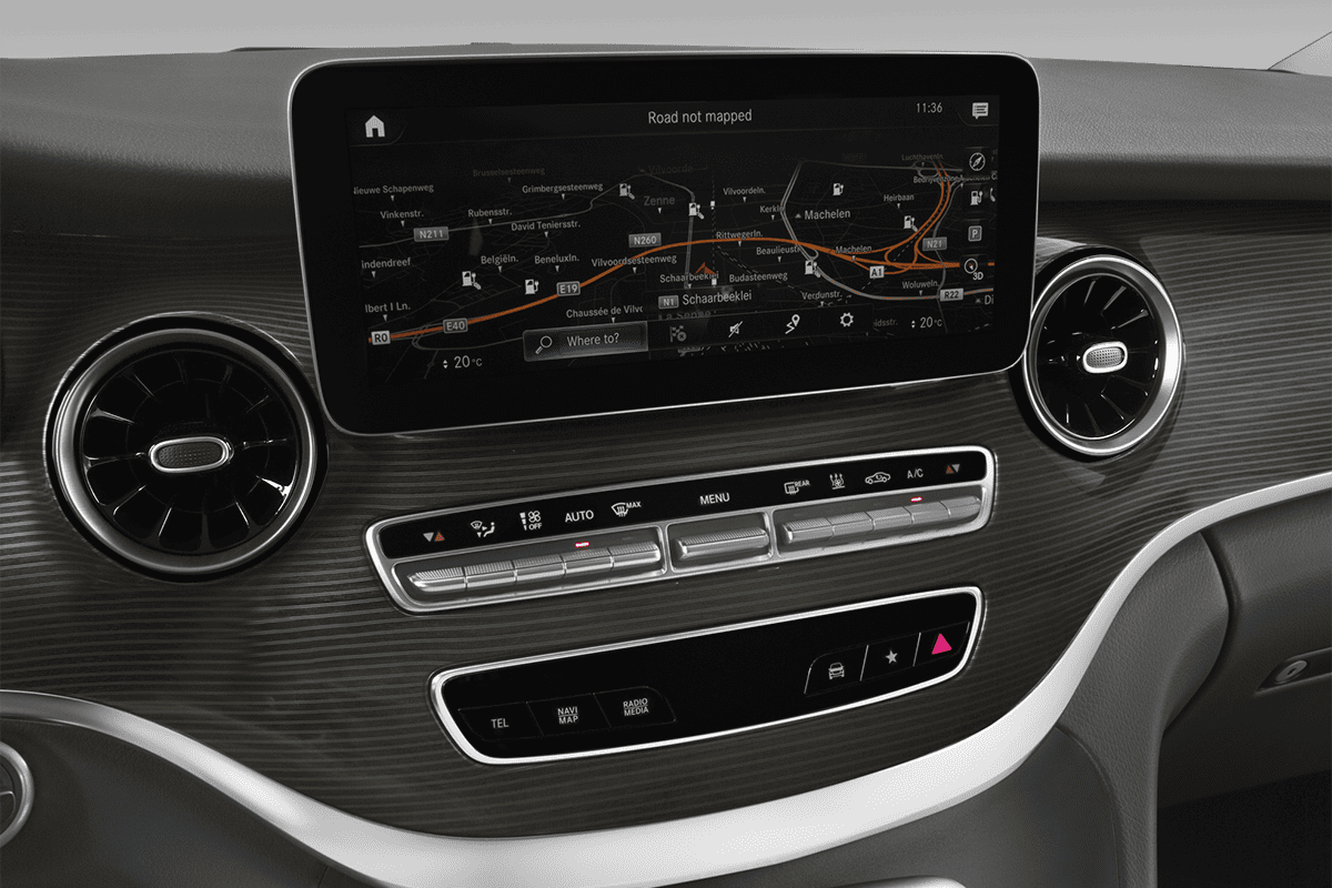 Mittelkonsole eines Mercedes EQV